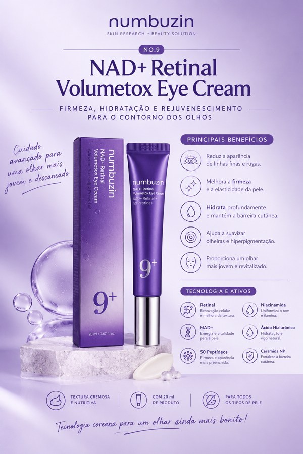 Numbuzin No.9 NAD+ Retinal Volumetox Eye Cream 20ml