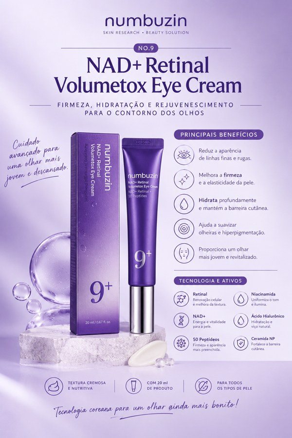 Numbuzin No.9 NAD+ Retinal Volumetox Eye Cream 20ml